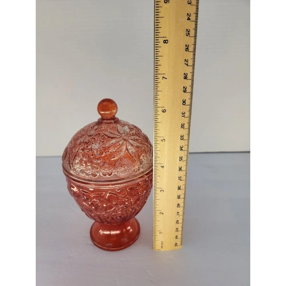 Vintage Avon Cape Cod Ruby Red Covered Candy Dish Pedestal Compote w/Lid 6